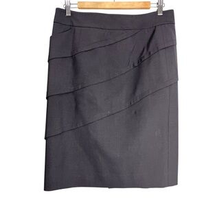 Per Se Wool Grey Tiered Pencil Skirt, size 8